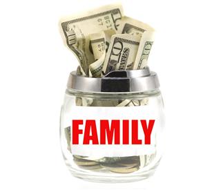 Family savings in jar