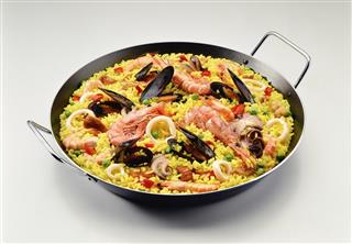 Classic seafood Paella