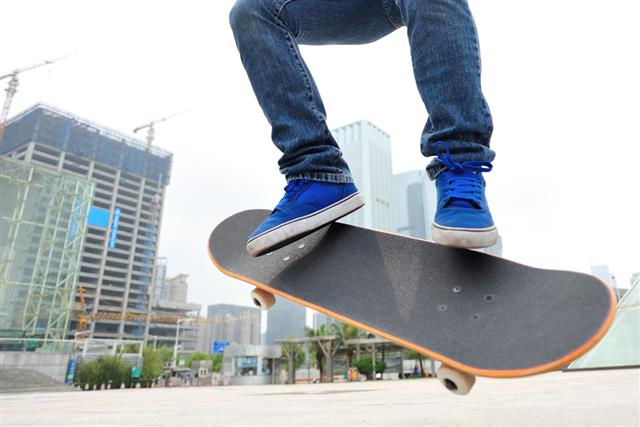 Skateboarding in the city