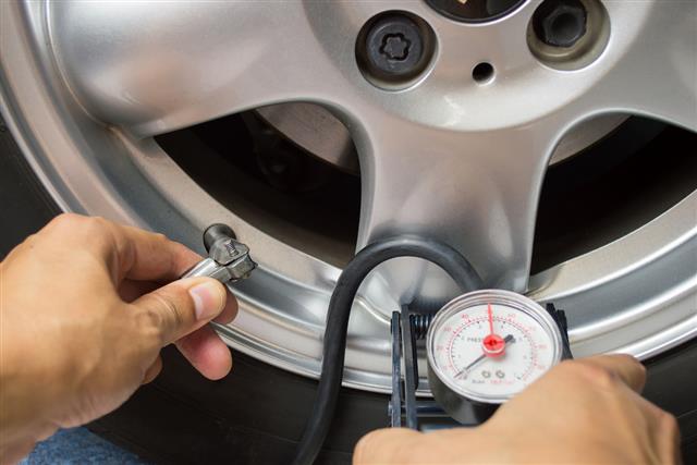Vehicle wheel add air pressure