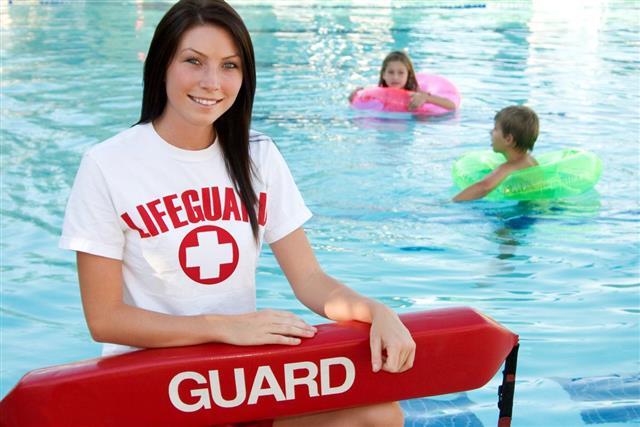 woman working as lifeguard