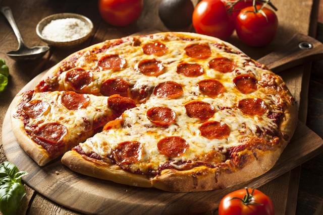 Hot Homemade Pepperoni Pizza