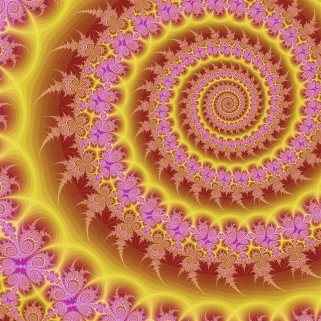 Brightly Colored Geometric Fractal Pattern