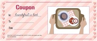 Love coupon for breakfast in bed