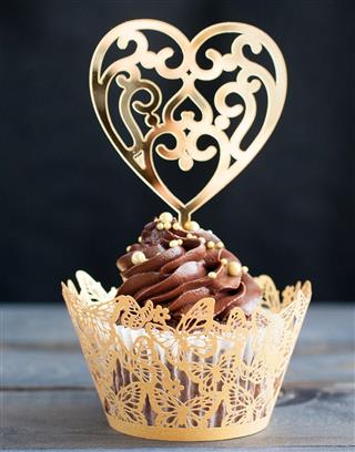 Adorned with gold cupcakes
