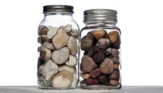 jars full of rocks