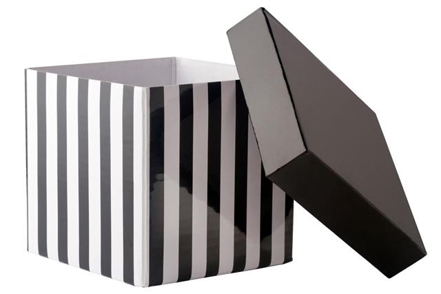 Open box with stripes