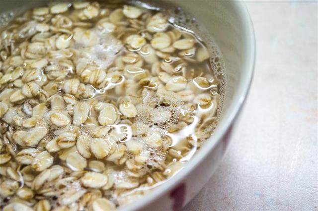 Oats in Bowl of Water