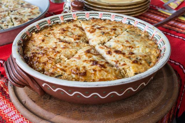 Potato Pie with Vegetables and Cheese