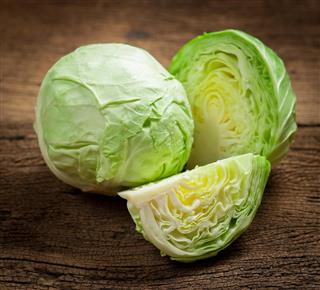 Cabbage on table