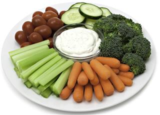 Vegetable and dip party platter