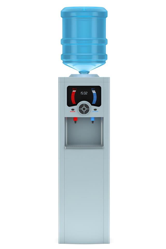 Electric water cooler with bottle