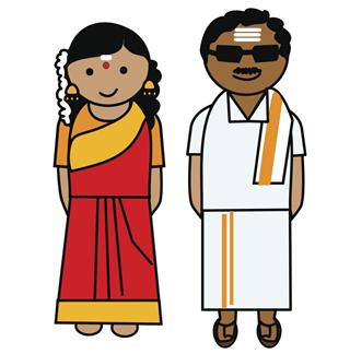 Vector Icons depicting the culture of Tamil nadu, India