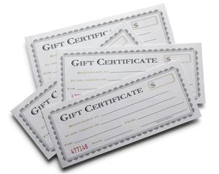 Blank Gift Certificates
