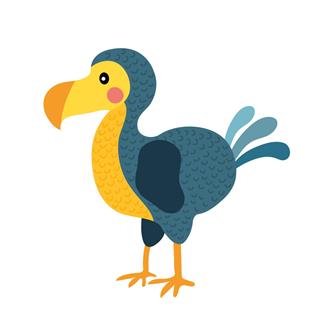 Dodo bird animal cartoon character