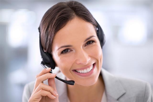 Smiling woman receptionist