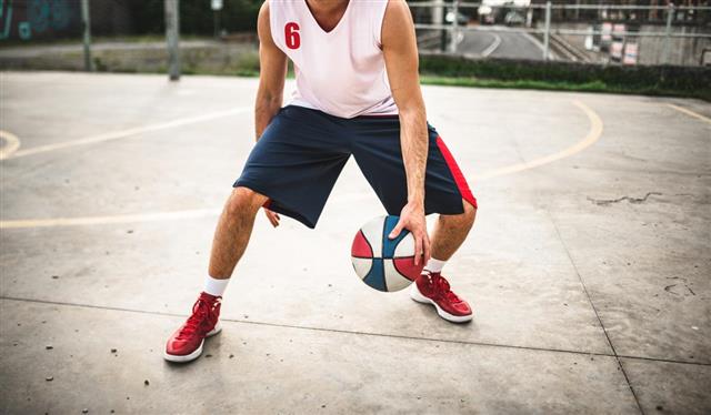 Basketball player on the court