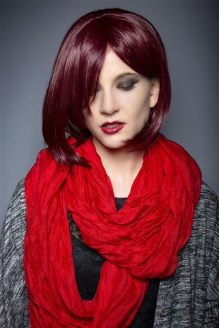 Lady With Red Scarf