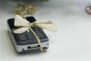 Cell phone and Christmas ball