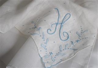 Linen Handkerchief with letter