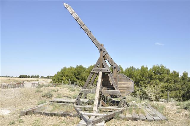 Old wooden catapult
