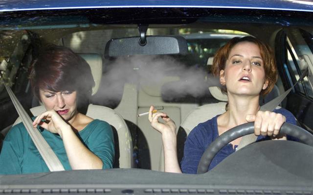 Second Hand Smoke From a Driver Smoking in a Car