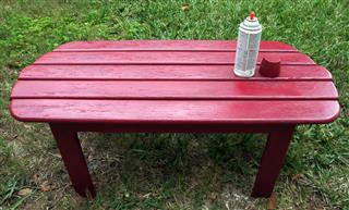 Painted backyard table
