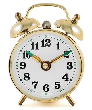 Golden mechanical alarm clock