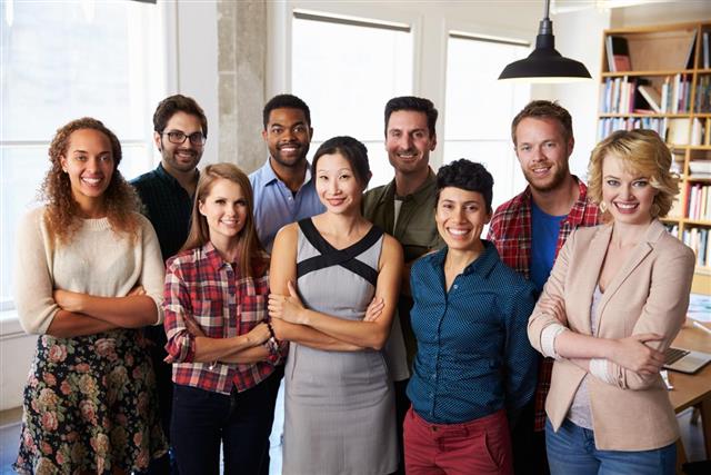Portrait Of Multicultural Business Team In Office