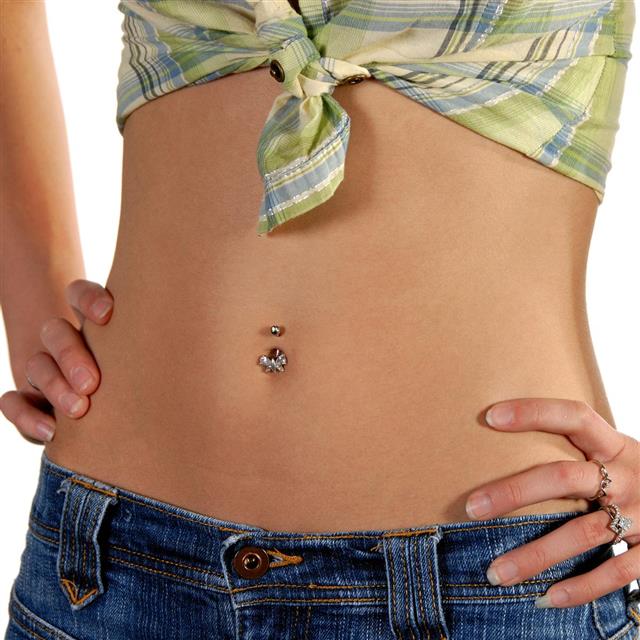 Piercing on stomach