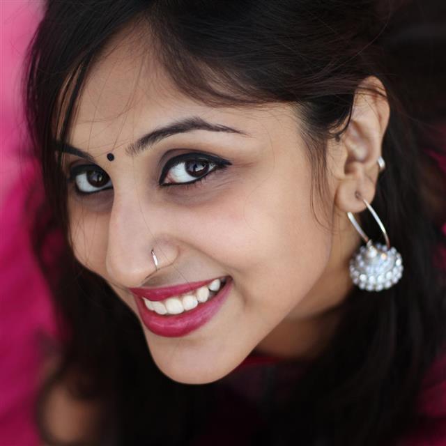 Indian woman with nose piercing