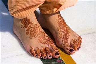 Henna On Feet Of Bride