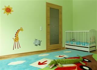 Baby's room with a cot