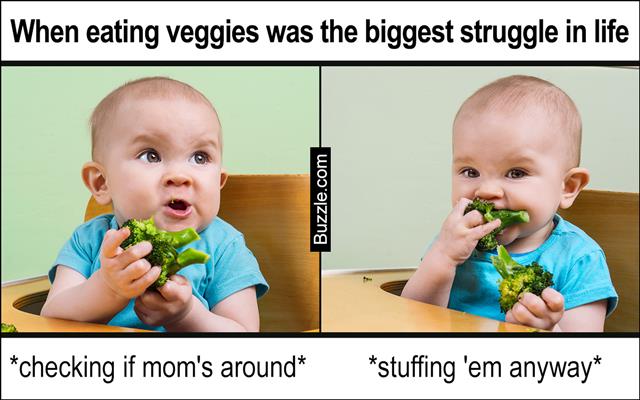 Baby doesn't like broccoli,Funny baby eating broccoli