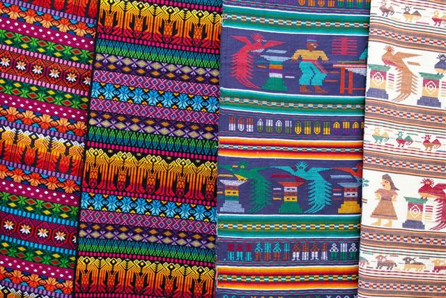 Colorful woven mexican blankets