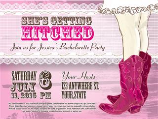 country western bachelorette party invitation design template