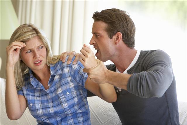 Man Threatening Woman During Argument