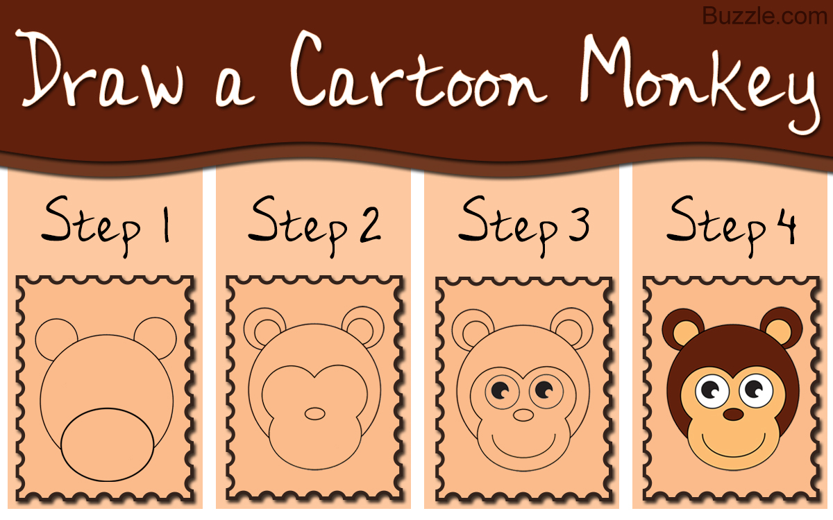 Step-by-step Instructions for Kids to Draw a Cartoon Monkey