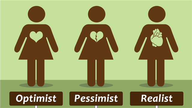 Forskjellen mellom pessimist optimist realist
