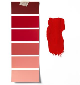 Red paint swatch and sample