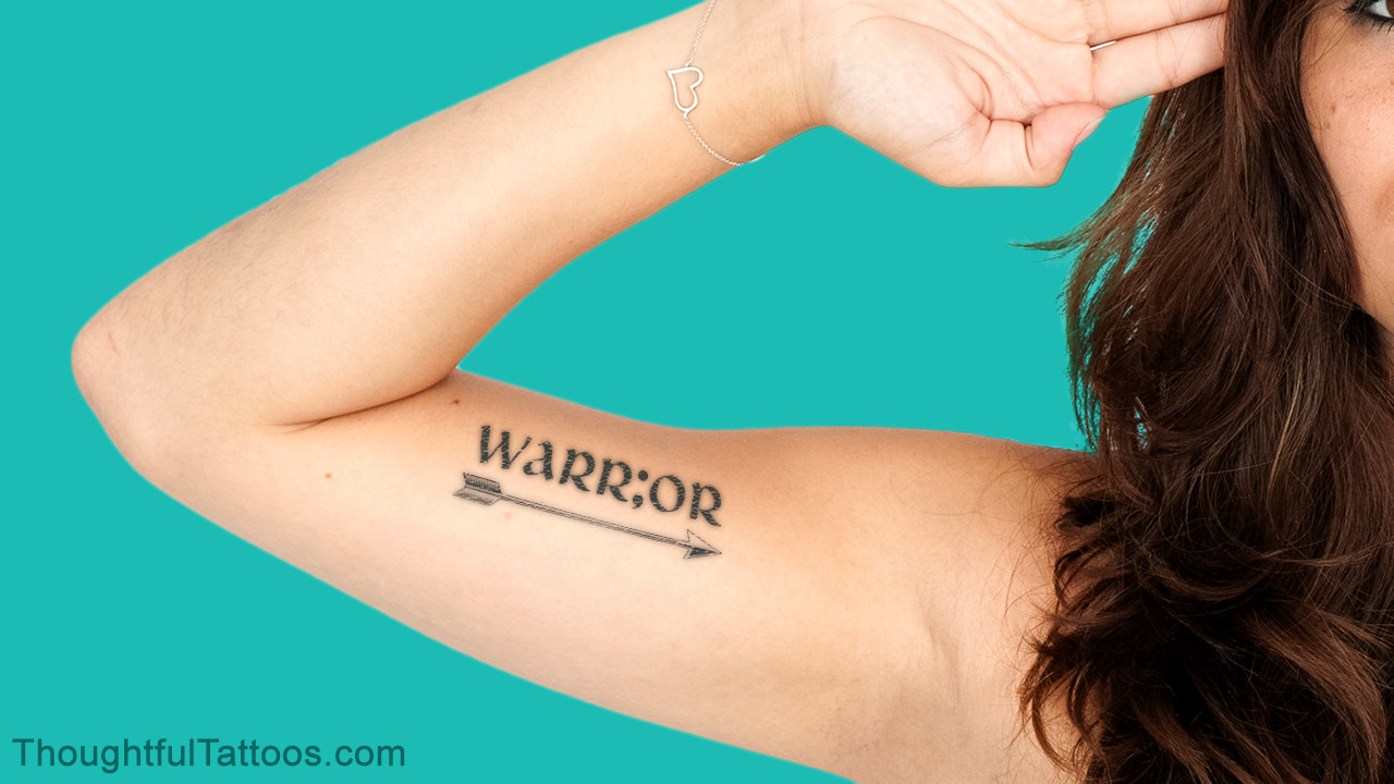 Sofie Jackson on Twitter Now Im a warrior tattoo  Thanks to ddlovato  for saving my life warrior tattoo semicolon semicolonproject  httpstcod9HmPrKtgB  Twitter
