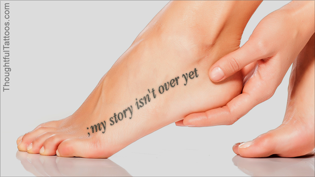 Story isnt over semicolon tattoo