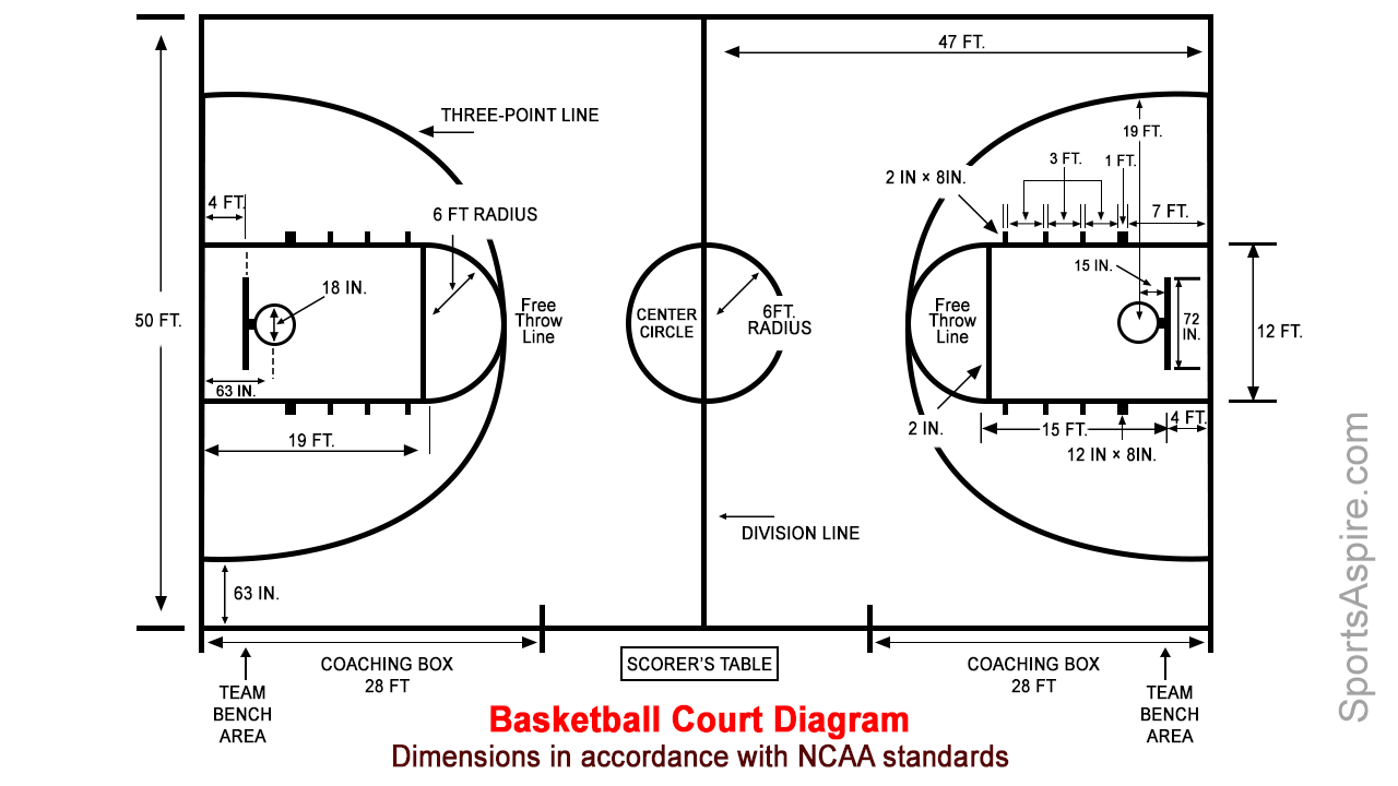 A Detailed Diagram of the Basketball Court