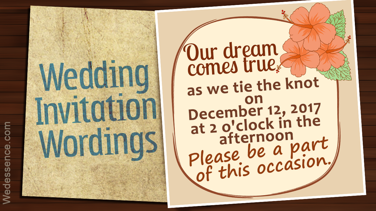 Informal Wedding Invitation Wording