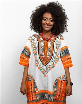 African Woman Wearing Traditional Dress