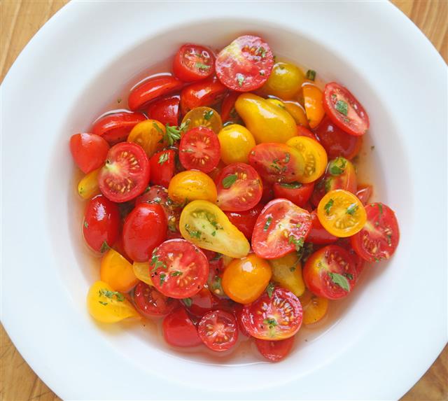 Marinated Cherry Tomatoes In Dish