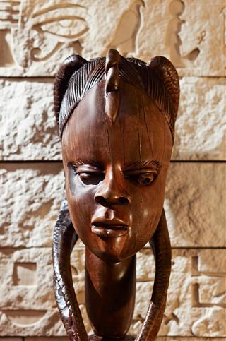 Calm traditional wooden sculpture from Africa