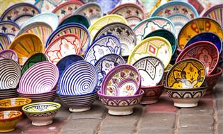 Traditional ceramic pottery in Morocco