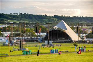 Pyramid stage at the Glastonbury festival 2015