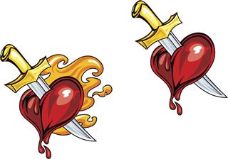 Cartoon Heart With Dagger